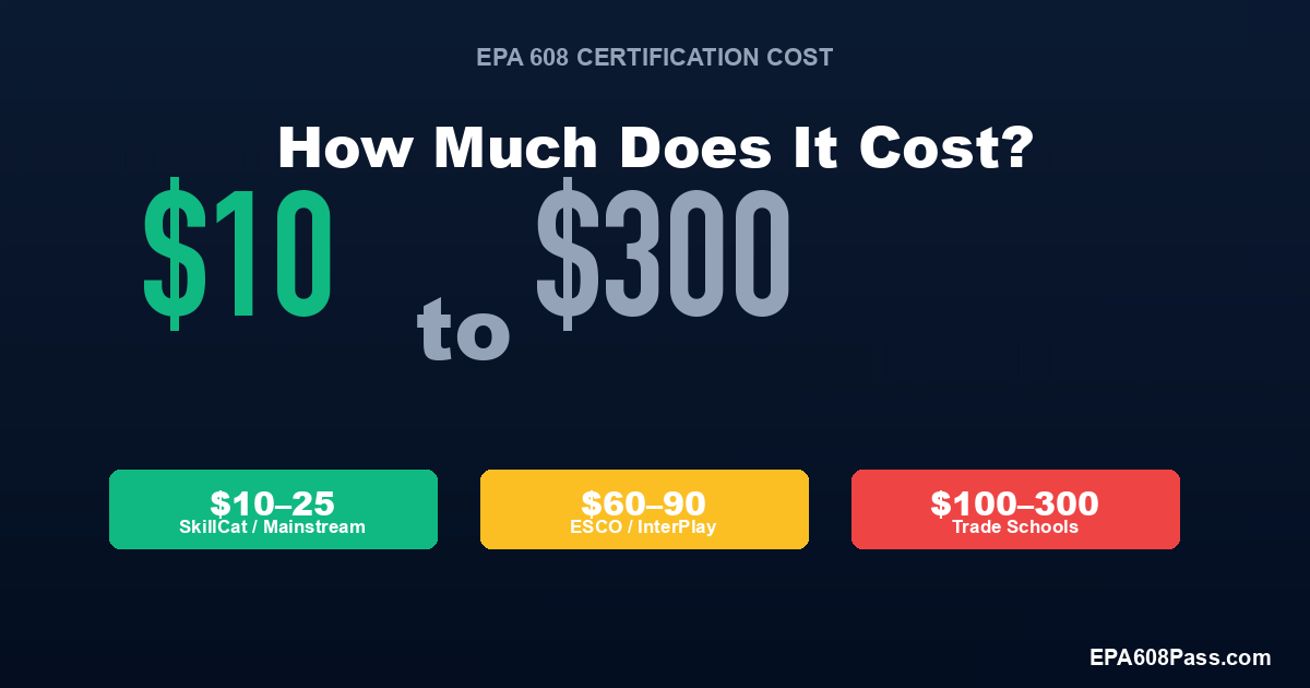 EPA 608 Certification Cost (2026 Breakdown)