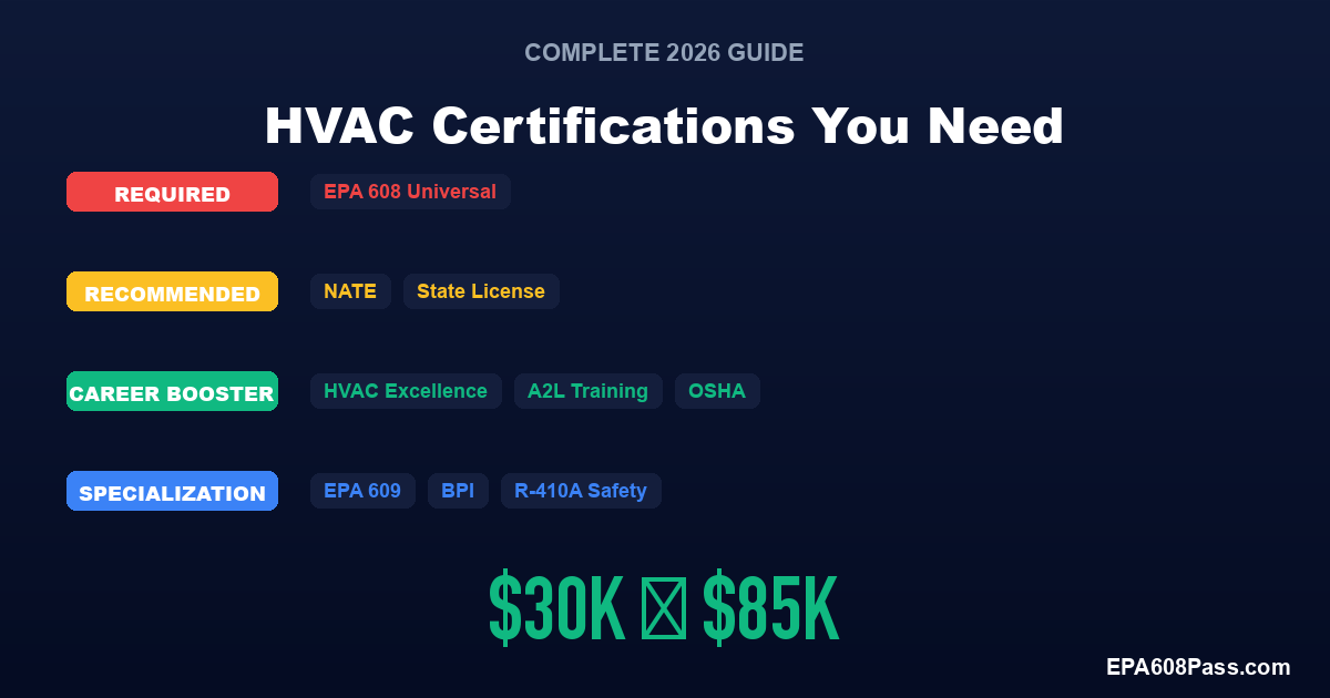 HVAC Certifications You Need in 2026 (Complete List)